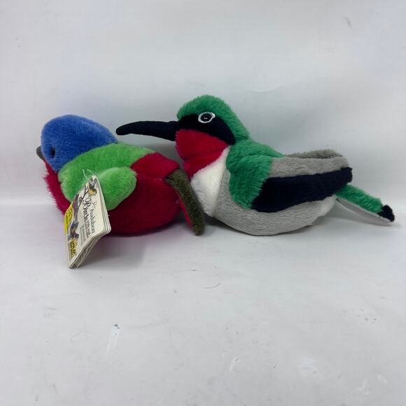 Audubon Birds Plush Lot of 4 with Sound Cardinal Hummingbird Painted Bunting - Picture 5 of 7